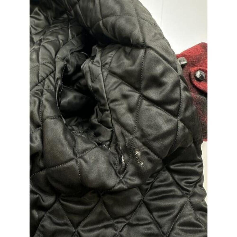 Vintage LL Bean Buffalo Plaid‎ Wool Peacoat Jacket Coat Womens Medium - Picture 7 of 10